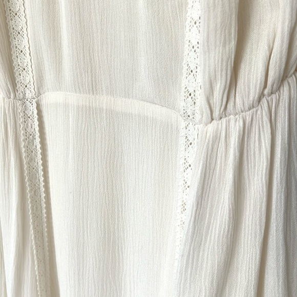GUESS Off-White Maxi Dress Gold Embellishments Sz 6 - Picture 7 of 10